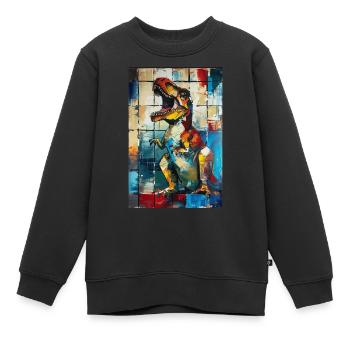 T-Rex - Kids Premium Organic Sweatshirt - black - Front - AI Model Kid Female (0cm)