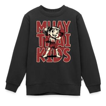 Muay Thai Enfants, Filles - Boxe Thaï Enfants - Sweat Premium enfant bio - noir - Devant - AI Model Kid Female (0cm)