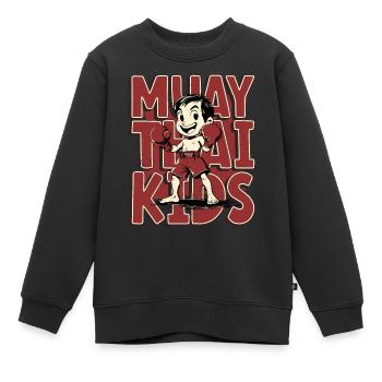 Muay Thai Enfants, Garçon - Boxe Thaï Enfants - Sweat Premium enfant bio - noir - Devant - AI Model Kid Female (0cm)