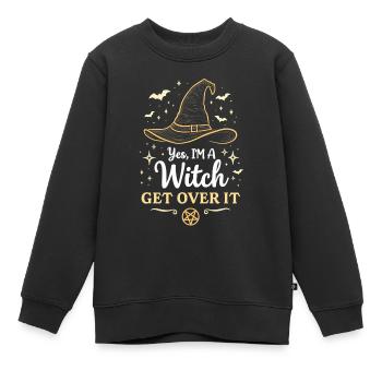 Ja, ich bin eine Hexe - Kinder Premium Organic Sweatshirt - Schwarz - Vorne - AI Model Kid Female (0cm)