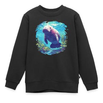 Lamantins Seekuh Lamantin - Sweat Premium enfant bio - noir - Devant - AI Model Kid Female (0cm)