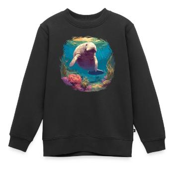 Lamantins Seekuh Lamantin - Sweat Premium enfant bio - noir - Devant - AI Model Kid Female (0cm)