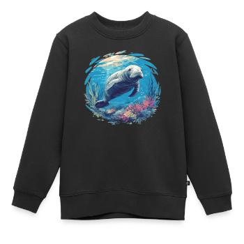 Lamantins Seekuh Lamantin - Sweat Premium enfant bio - noir - Devant - AI Model Kid Female (0cm)