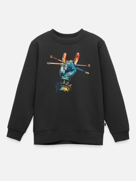 Schlagzeug Drums Drumstick Drummer Musik Band Rock - Kinder Premium Organic Sweatshirt - Schwarz