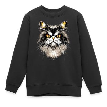 Perserkatze Perser Katze Persian Cat Süße Katzen - Kinder Premium Organic Sweatshirt - Schwarz - Vorne - AI Model Kid Female (0cm)