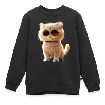 Perserkatze Perser Katze Persian Cat Süße Katzen - Kinder Premium Organic Sweatshirt - Schwarz - Vorne - AI Model Kid Female (0cm)