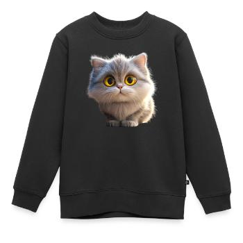 Perserkatze Perser Katze Persian Cat Süße Katzen - Kinder Premium Organic Sweatshirt - Schwarz - Vorne - AI Model Kid Female (0cm)