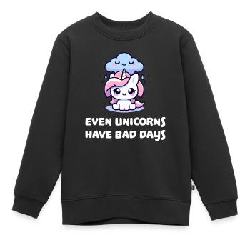 even unicorns have bad days - Kinder Premium Organic Sweatshirt - Schwarz - Vorne - AI Model Kid Female (0cm)