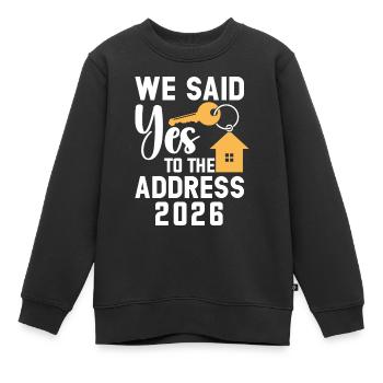 Nous avons dit à l’adresse 2026 - Sweat Premium enfant bio - noir - Devant - AI Model Kid Female (0cm)
