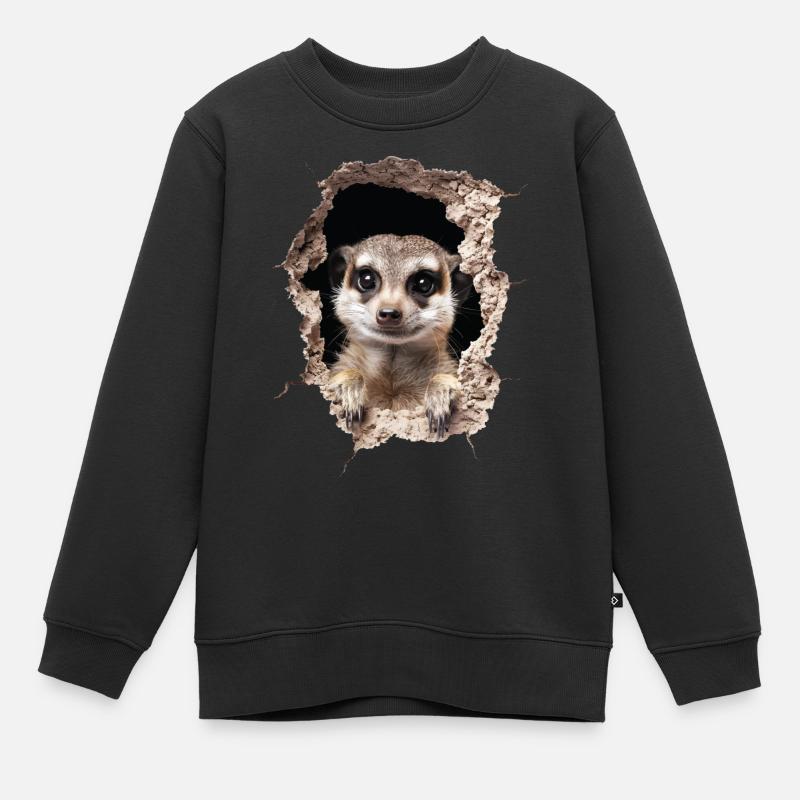 Erdmännchen - Kinder Premium Organic Sweatshirt - Schwarz