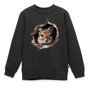 Blouson aviateur tranquillisant - Sweat Premium enfant bio - noir - Devant - AI Model Kid Female (0cm)