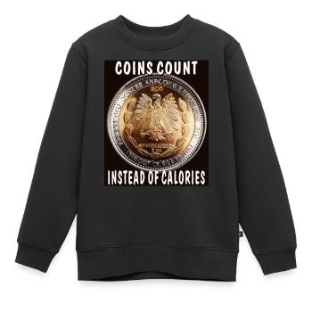 LES PIÈCES COMPTENT AU LIEU DES CALORIES - Sweat Premium enfant bio - noir - Devant - AI Model Kid Female (0cm)