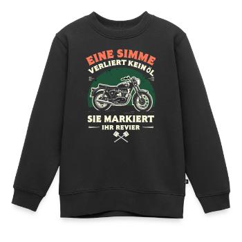 Simson DDR Moped Simson fan s51 ddr - Kinder Premium Organic Sweatshirt - Schwarz - Vorne - AI Model Kid Female (0cm)