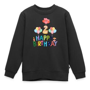 Happy Birthday 2nd Birthday - Kids Premium Organic Sweatshirt - black - Front - AI Model Kid Female (0cm)