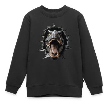 T-Rex - Kids Premium Organic Sweatshirt - black - Front - AI Model Kid Female (0cm)