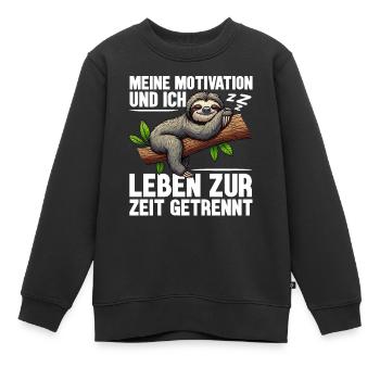 Ma motivation et moi vivons actuellement séparément - Sweat Premium enfant bio - noir - Devant - AI Model Kid Female (0cm)