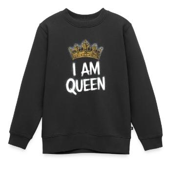 Ich bin die Diademkönigin - Kinder Premium Organic Sweatshirt - Schwarz - Vorne - AI Model Kid Female (0cm)