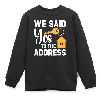 Nous avons dit à l’adresse - Sweat Premium enfant bio - noir - Devant - AI Model Kid Female (0cm)