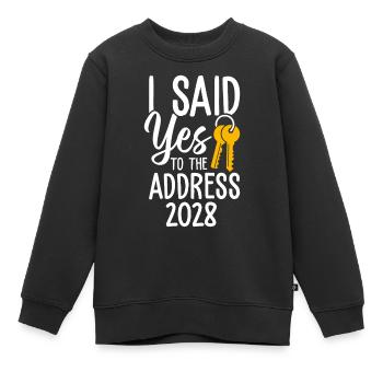 J’ai dit à l’adresse 2028 - Sweat Premium enfant bio - noir - Devant - AI Model Kid Female (0cm)