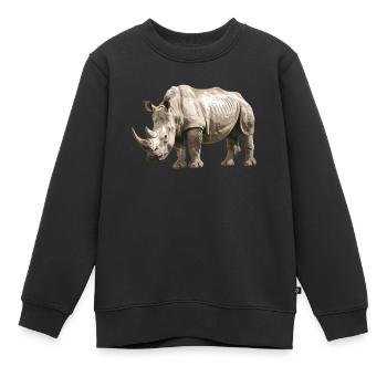 Rhino Nashörner Nashorn - Kinder Premium Organic Sweatshirt - Schwarz - Vorne - AI Model Kid Female (0cm)