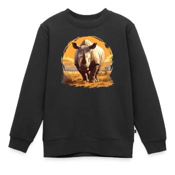 Rhino Nashörner Nashorn - Kinder Premium Organic Sweatshirt - Schwarz - Vorne - AI Model Kid Female (0cm)