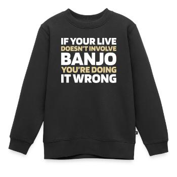 Banjo - Sweat Premium enfant bio - noir - Devant - AI Model Kid Female (0cm)