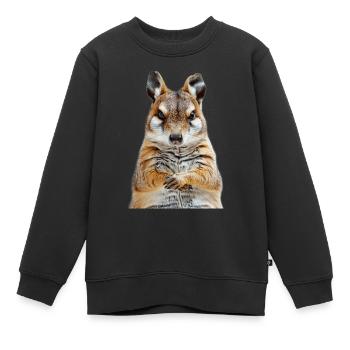 Blouson aviateur tranquillisant - Sweat Premium enfant bio - noir - Devant - AI Model Kid Female (0cm)