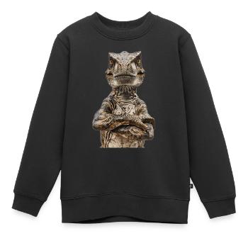 T-Rex - Kids Premium Organic Sweatshirt - black - Front - AI Model Kid Female (0cm)