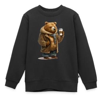 Porter - Sweat Premium enfant bio - noir - Devant - AI Model Kid Female (0cm)