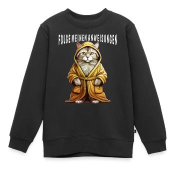 PEIGNOIR POUR CHAT SUIVEZ MES INSTRUCTIONS - Sweat Premium enfant bio - noir - Devant - AI Model Kid Female (0cm)