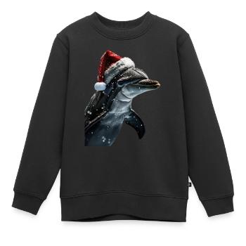 Delphin - Kinder Premium Organic Sweatshirt - Schwarz - Vorne - AI Model Kid Female (0cm)