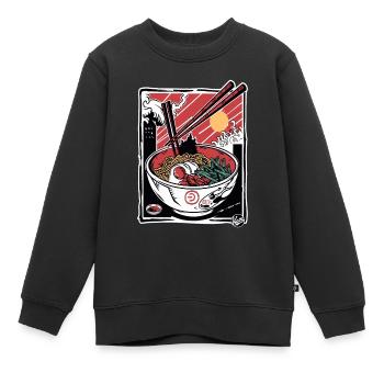 Angriff der Ramen-Stäbchen - Kinder Premium Organic Sweatshirt - Schwarz - Vorne - AI Model Kid Female (0cm)