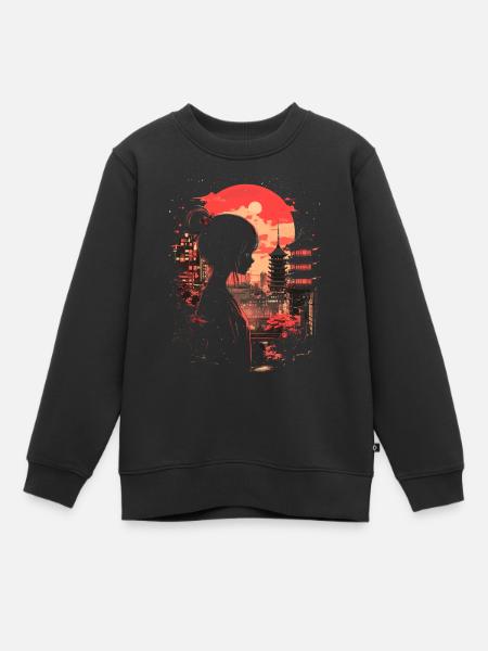 Anime Mädchen Japan - Kinder Premium Organic Sweatshirt - Schwarz