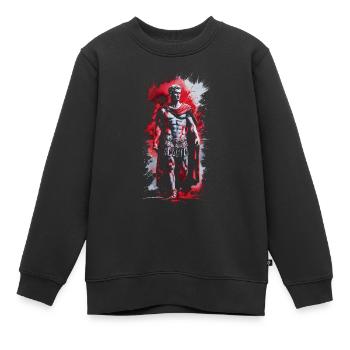 julius caesar rom reich porträt muskulös - Kinder Premium Organic Sweatshirt - Schwarz - Vorne - AI Model Kid Female (0cm)
