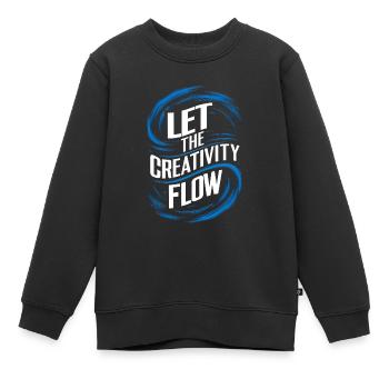 let the creativity flow - Kids Premium Organic Sweatshirt - black - Front - AI Model Kid Female (0cm)