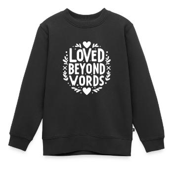 Aimé au-delà des mots - Sweat Premium enfant bio - noir - Devant - AI Model Kid Female (0cm)