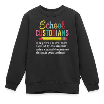 Schulaufseher Lustige Definition Reiniger - Kinder Premium Organic Sweatshirt - Schwarz - Vorne - AI Model Kid Female (0cm)