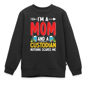 Nothing Scare Me Drôle Gardienne Concierge Maman - Sweat Premium enfant bio - noir - Devant - AI Model Kid Female (0cm)
