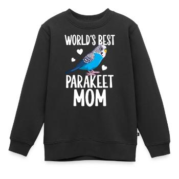 Meilleur Perruche Maman Perruche Perroquet Wel - Sweat Premium enfant bio - noir - Devant - AI Model Kid Female (0cm)
