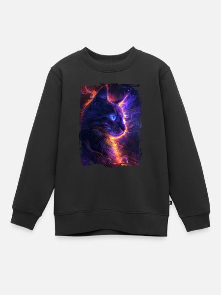 Katze - Kinder Premium Organic Sweatshirt - Schwarz
