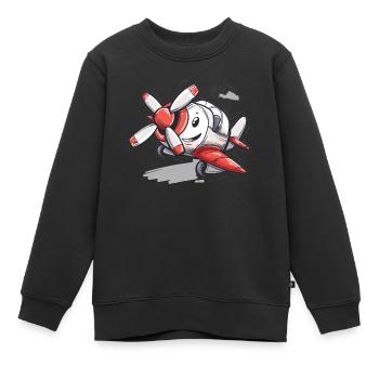 Meine Erste Flugreise Erstes Mal Fliegen - Kinder Premium Organic Sweatshirt - Schwarz - Vorne - AI Model Kid Female (0cm)