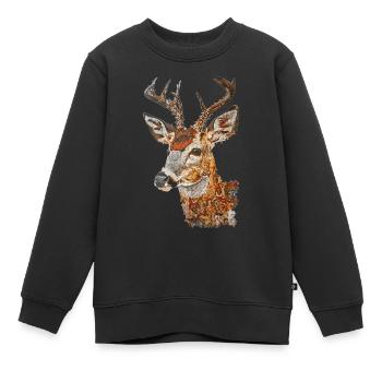 Chevreuil - Sweat Premium enfant bio - noir - Devant - AI Model Kid Female (0cm)