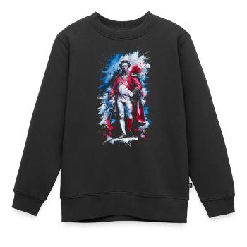 Napoleon Bonaparte Porträt - Kinder Premium Organic Sweatshirt - Schwarz - Vorne - AI Model Kid Female (0cm)