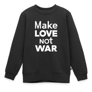 Faites l’amour, pas la guerre - Sweat Premium enfant bio - noir - Devant - AI Model Kid Female (0cm)