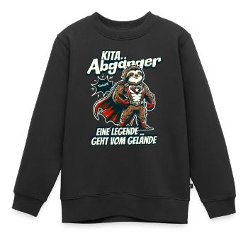 Faultier im Superheldenkostüm - Kita Abgänger Lege - Kinder Premium Organic Sweatshirt - Schwarz - Vorne - AI Model Kid Female (0cm)