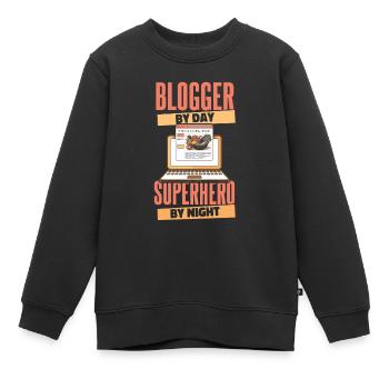 Blogger Bloggen - Kinder Premium Organic Sweatshirt - Schwarz - Vorne - AI Model Kid Female (0cm)