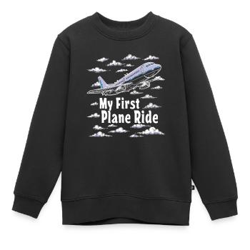 Meine Erste Flugreise Erstes Mal Fliegen - Kinder Premium Organic Sweatshirt - Schwarz - Vorne - AI Model Kid Female (0cm)