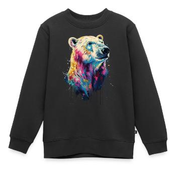 Polar bear - Kids Premium Organic Sweatshirt - black - Front - AI Model Kid Female (0cm)