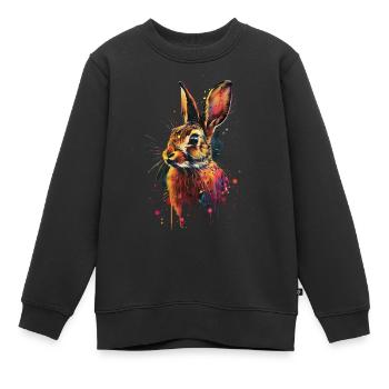 Kaninchen - Kinder Premium Organic Sweatshirt - Schwarz - Vorne - AI Model Kid Female (0cm)