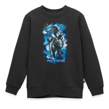 Trident de Poséidon - Sweat Premium enfant bio - noir - Devant - AI Model Kid Female (0cm)